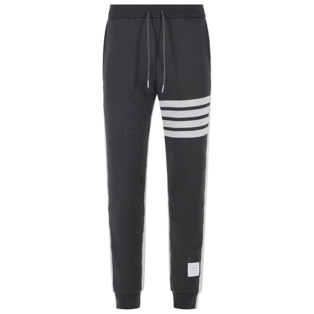 Thom Browne 'Colorblock 4 Bar' Grey Cotton Pants Men
